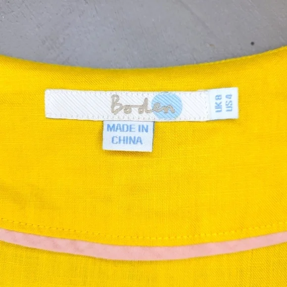 [Like New] Boden 100% Linen Keyhole Neck 3/4 Sleeve Tunic Size 4 - Picture 5 of 9